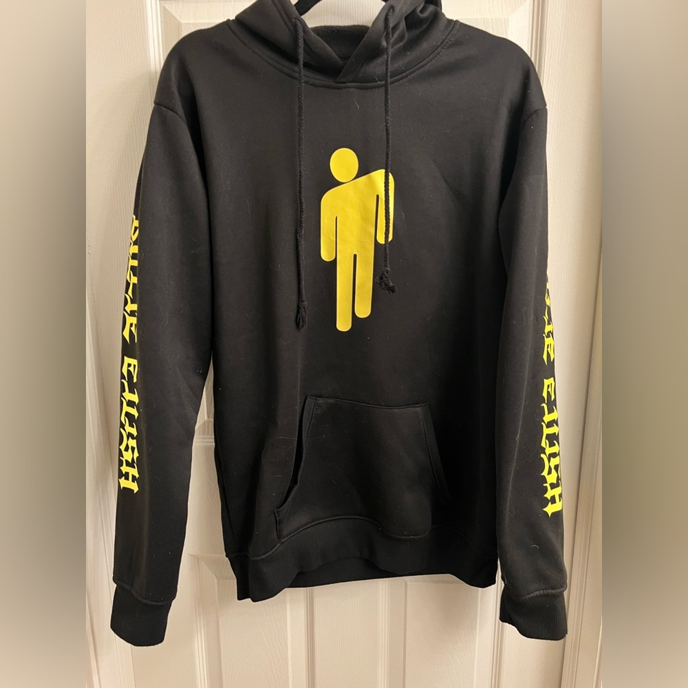 Billie Eilish Hoodie Black Pullover Large Long Sleeve Shirt Sweatshirt‎ Large